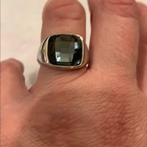 Lia Sophia silver and onyx ring sz 8